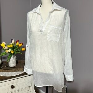 Beach Coverup by L.I.F.E. Gauzy Beachy Top M